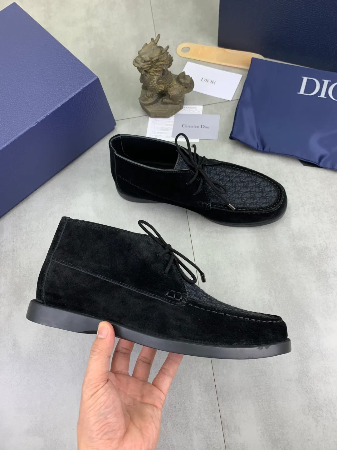 Men's Men's Shoes 💰P580 New Niuli💰High Version 💎💎💎Dior Original! Top Italian purchasing agent! Men's high-top business casual leather shoes, original imported calfskin upper, oiled edges, ultimate texture, gentleman style, imported cowhide lining inside, top-quality original Italian rubber outsole, first-class workmanship, top quality! Size: 39-44 (45 customized)